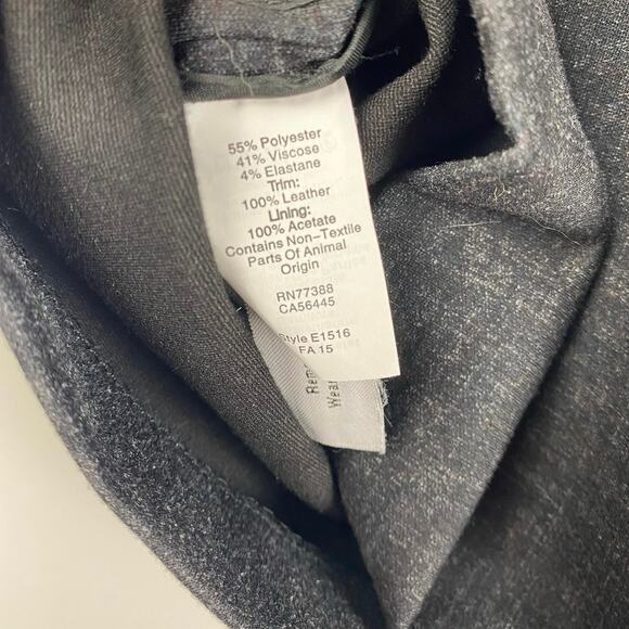 Madewell Ponte V-Neck Dress Leather Charcoal Gray Women’s Size 2 - Picture 7 of 12